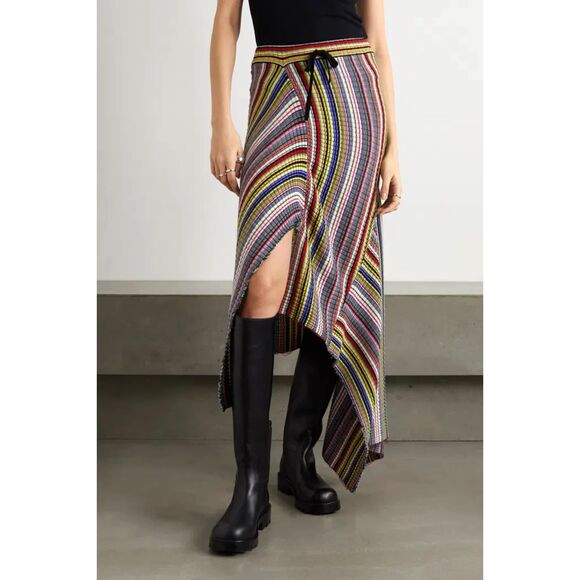 ReM'Ade by Marques Almeida Multicolor Striped Wool Midi Skirt Women's Size Small